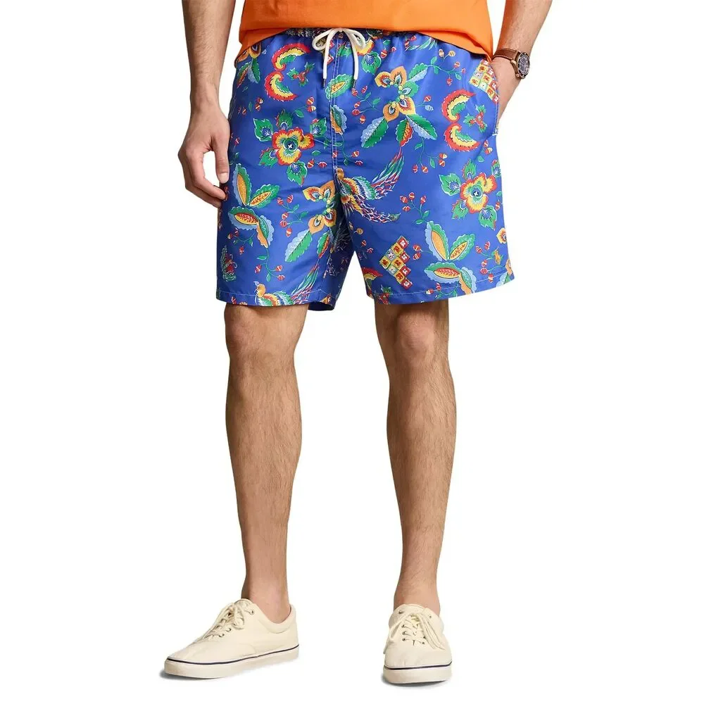 Polo Ralph Lauren Men Traveler Classic Swim Trunks Blue Floral Lined 3XB M141